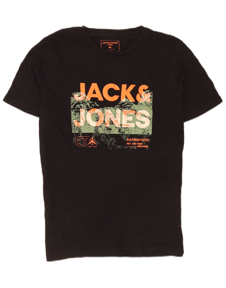 T-shirt grafica da uomo Jack & Jones Top in cotone nero medio