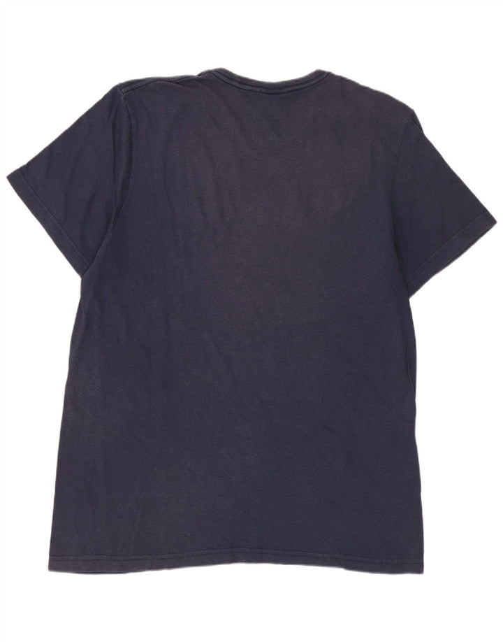 T-shirt grafica da uomo Adidas Top in cotone blu navy medio