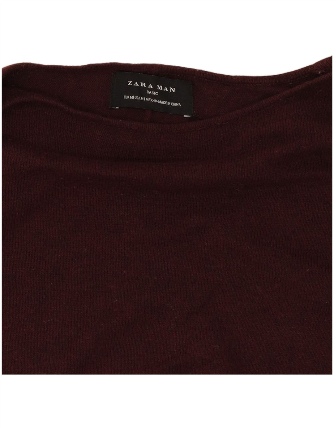 Maglione Zara da uomo con scollo a barca bordeaux medio