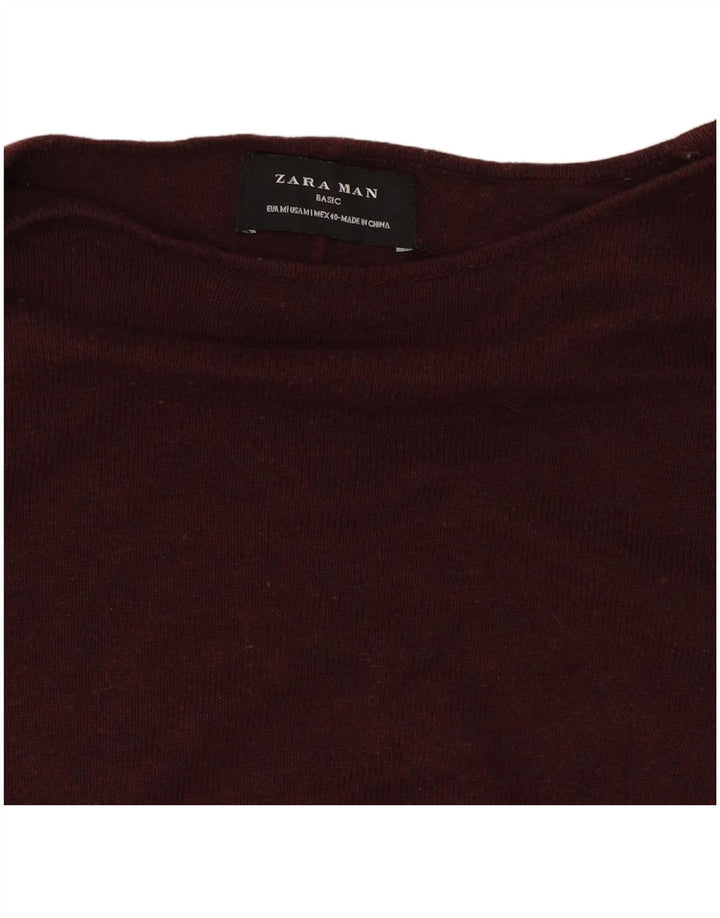 Maglione Zara da uomo con scollo a barca bordeaux medio