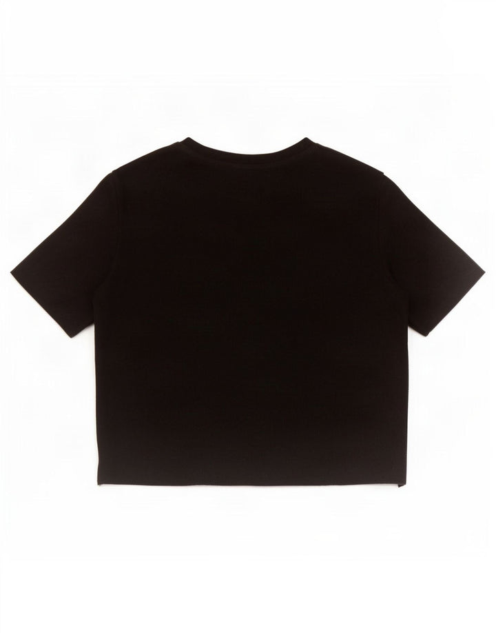 Top corto da donna Zara in camicetta UK 12 cotone nero medio