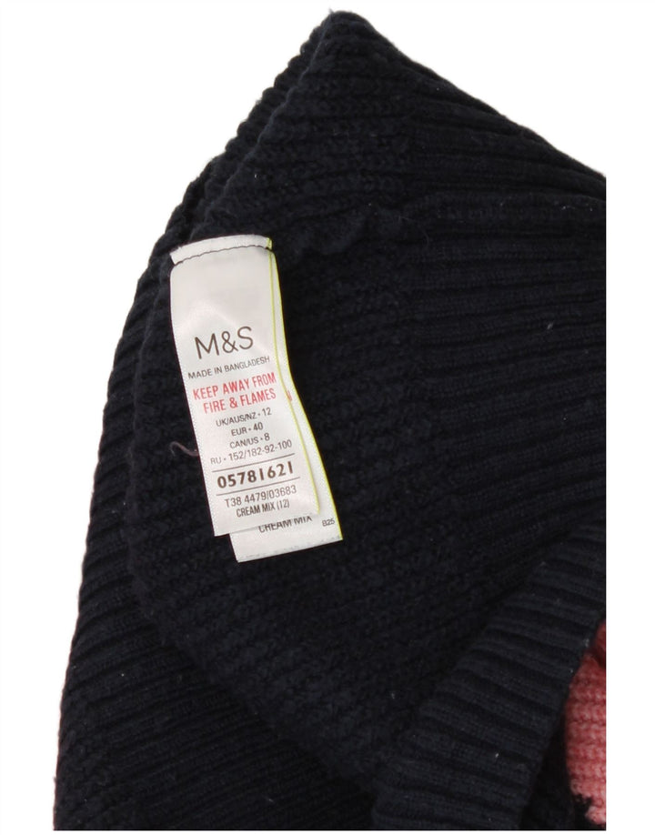 Maglione maglione a collo alto da donna Marks & Spencer UK 12 medio multicolore