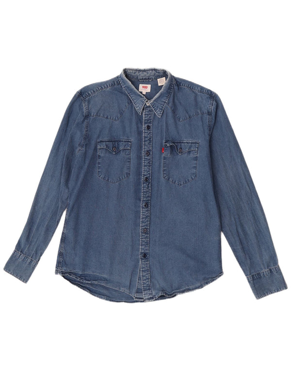 Camicia di jeans da uomo Levi's XL in cotone blu