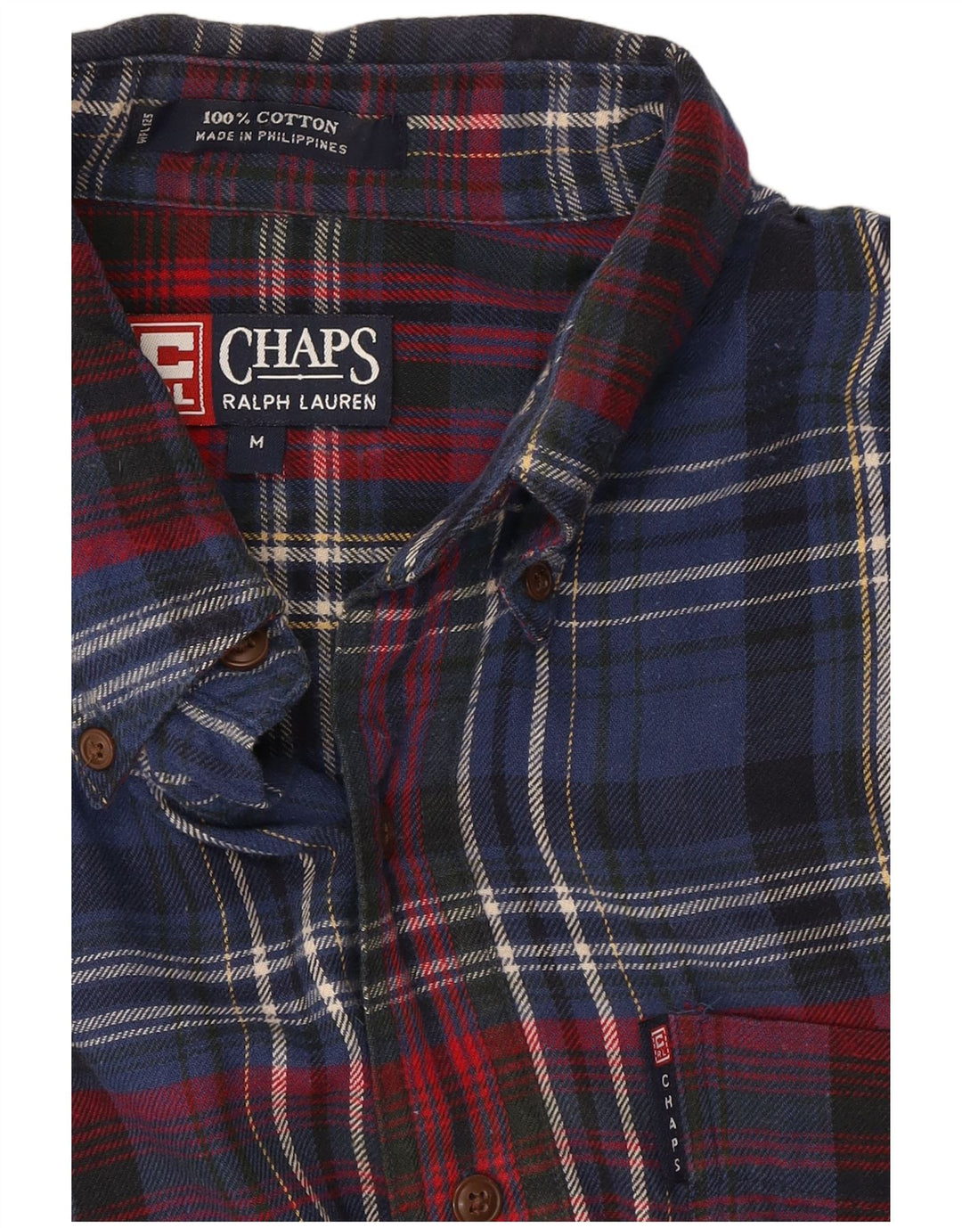 Chaps Ralph Lauren Camicia in flanella da uomo in cotone a quadri blu navy medio