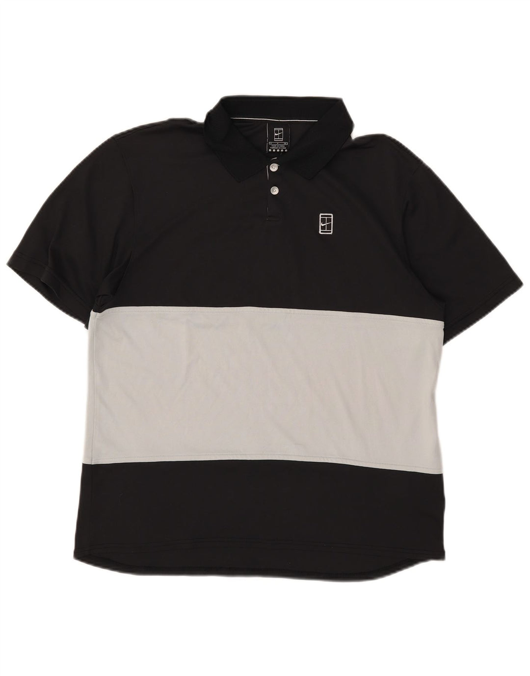 Polo Nike da uomo Small nera in poliestere color block