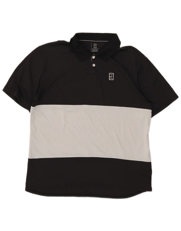 Polo Nike da uomo Small nera in poliestere color block