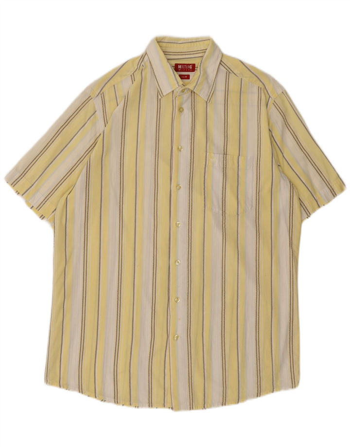 MUSTANG Mens Short Sleeve Shirt Medium Yellow Striped Vintage Mustang and Second-Hand Mustang from Messina Hembry 