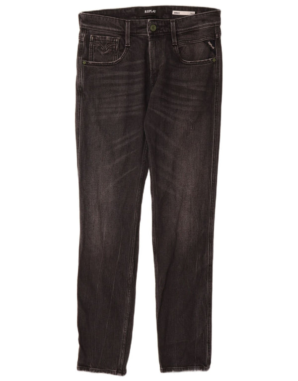 REPLAY Jeans slim da uomo Anbass W29 L30 cotone nero