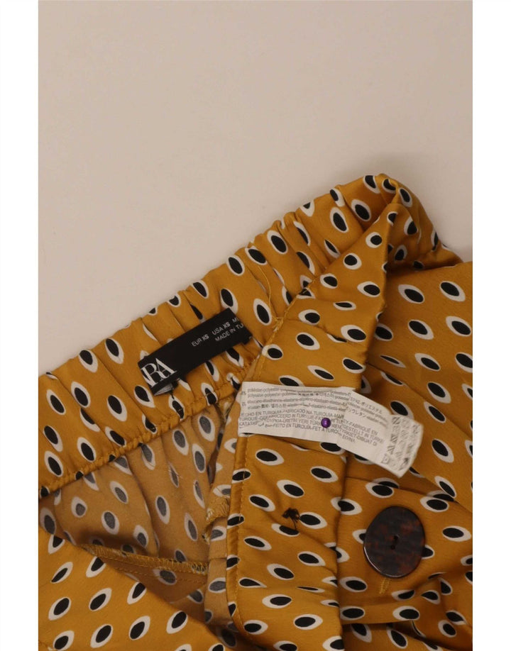 Pantaloni Capri da donna Zara XS W24 L21 Poliestere maculato giallo