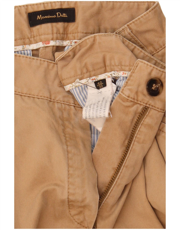 Pantaloni chino con pegging da donna Massimo Dutti EU 40 Medio W30 L31 Beige
