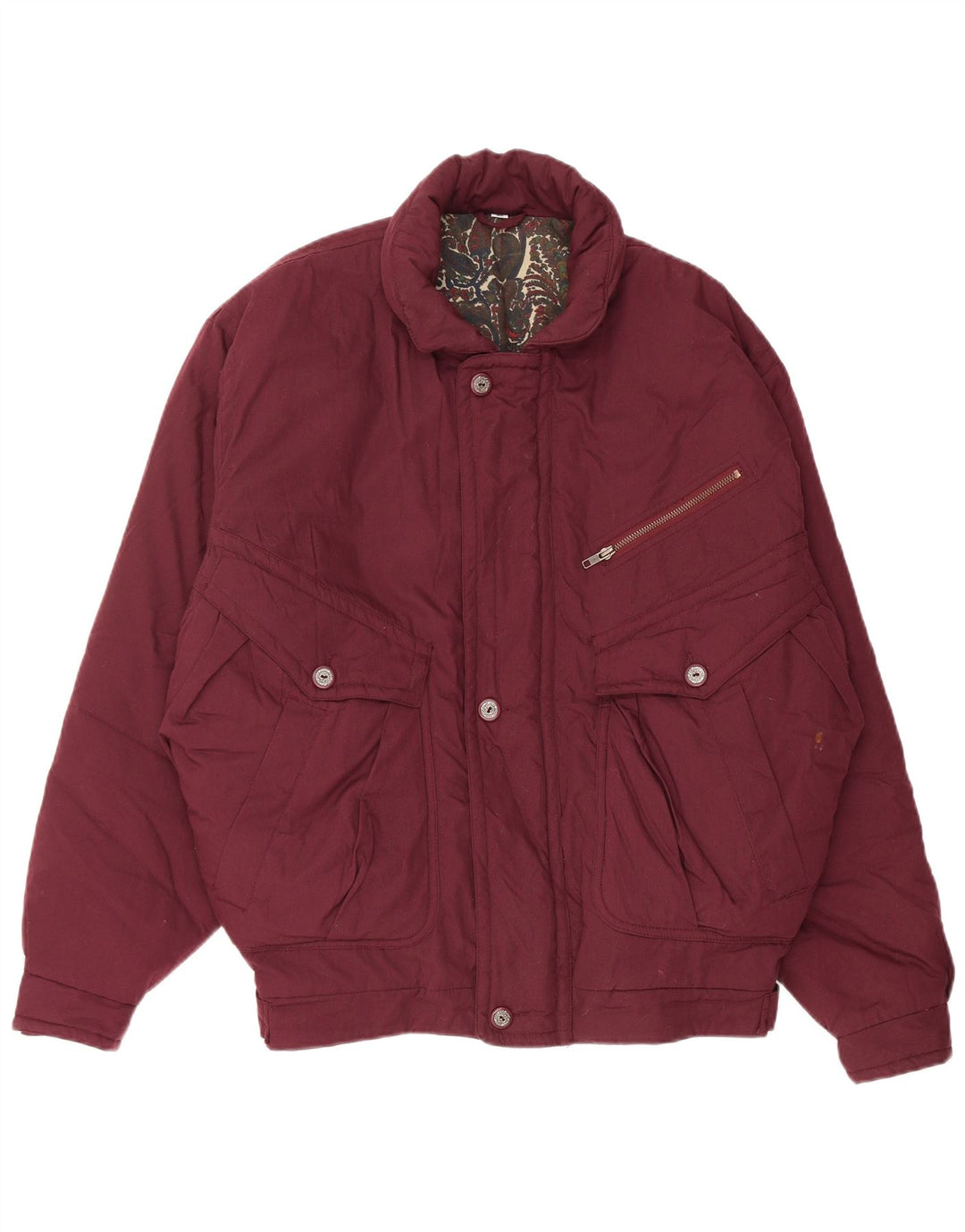 Giubbotto Imbottito Uomo VINTAGE IT 50 Large Bordeaux Poliestere