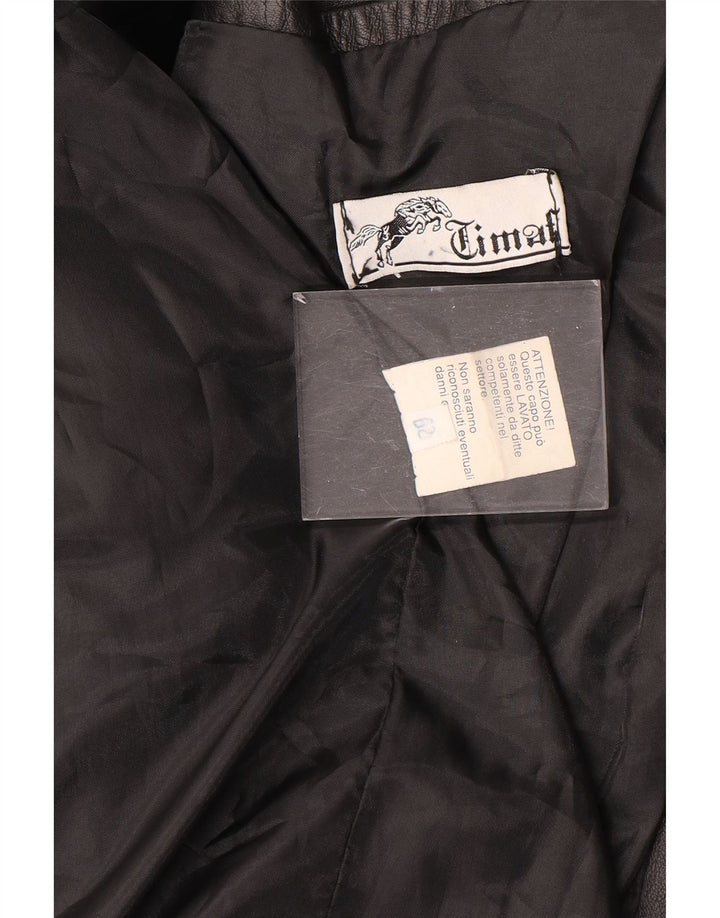 Cappotto in pelle da uomo vintage taglia 62 4XL in pelle nera