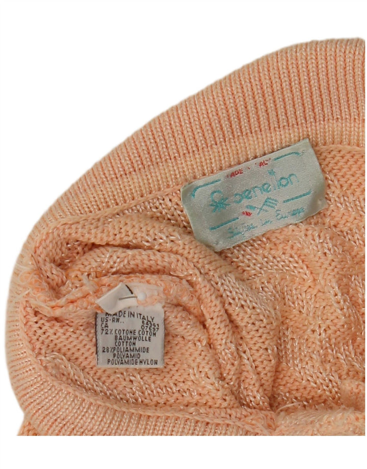 Maglione da donna a collo alto con motivo astratto Benetton IT 48 XL Rosa