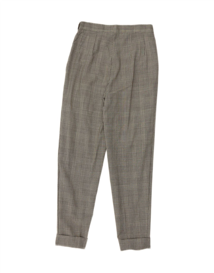 VINTAGE Womens Casual Trousers IT 46 Large W28 L29 Grey Houndstooth Vintage Vintage and Second-Hand Vintage from Messina Hembry 
