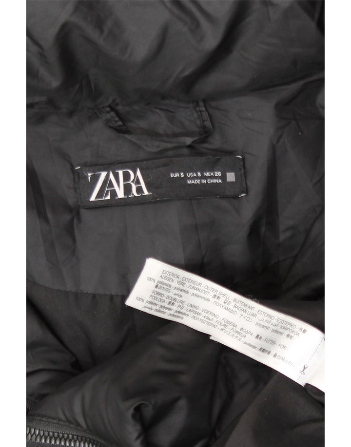 Cappotto imbottito oversize con cappuccio da donna Zara UK 10 piccolo nero in poliammide