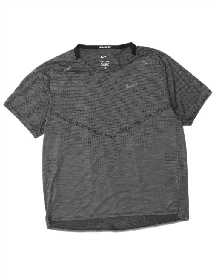 T-shirt Nike Dri Fit da uomo, grande, in poliestere grigio