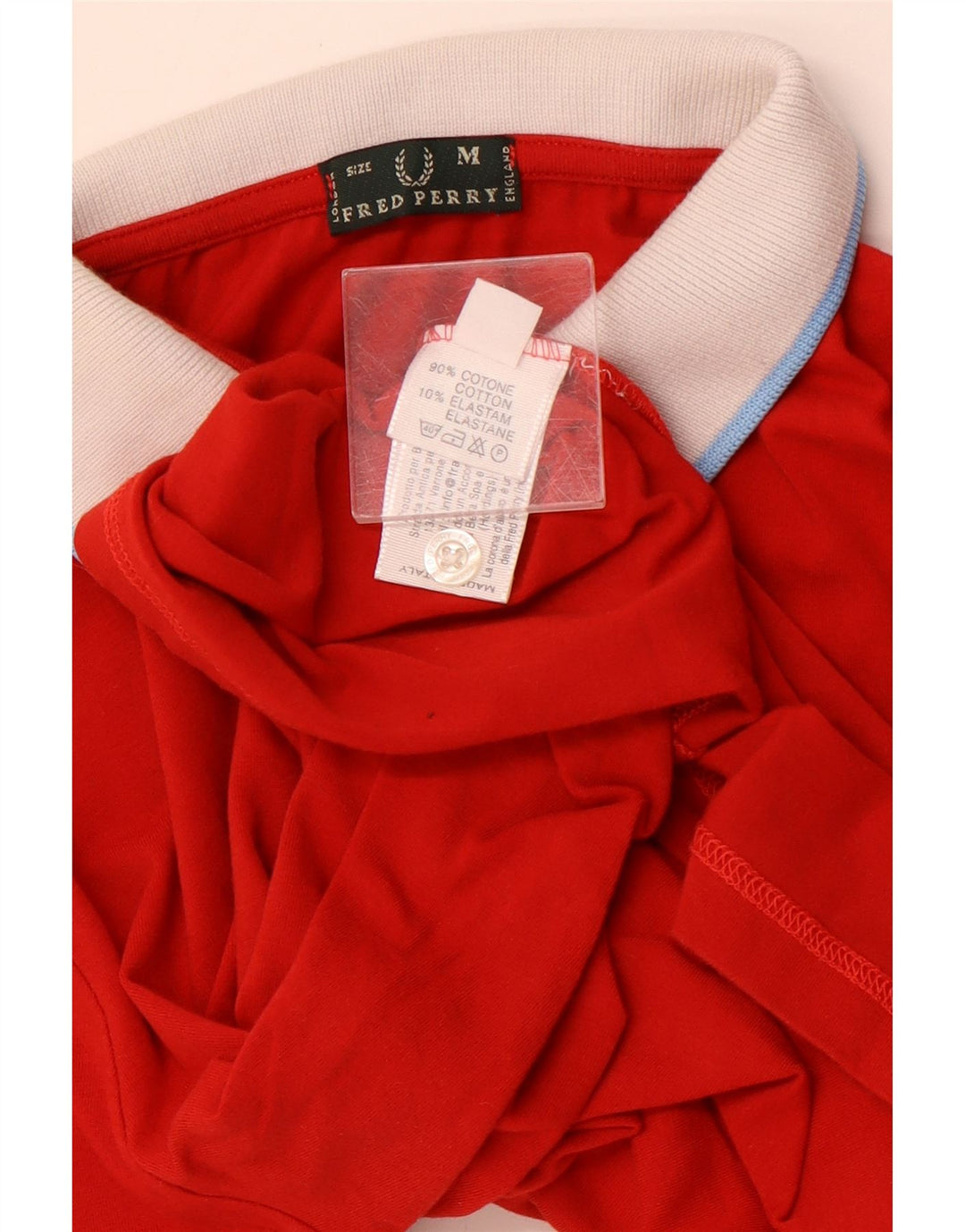 Polo da rugby da donna FRED PERRY UK 12 rosso medio in cotone