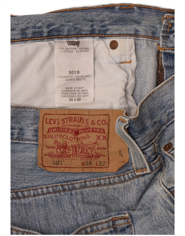 Jeans dritti da uomo Levi's W34 L32 in cotone blu