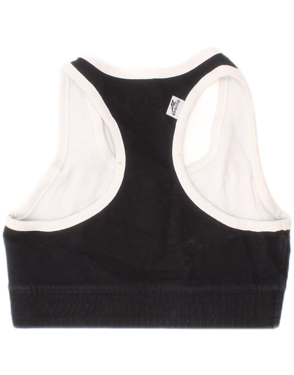 Reebok Reggiseno sportivo grafico da donna Top UK 8 Small Black Colourblock Sports