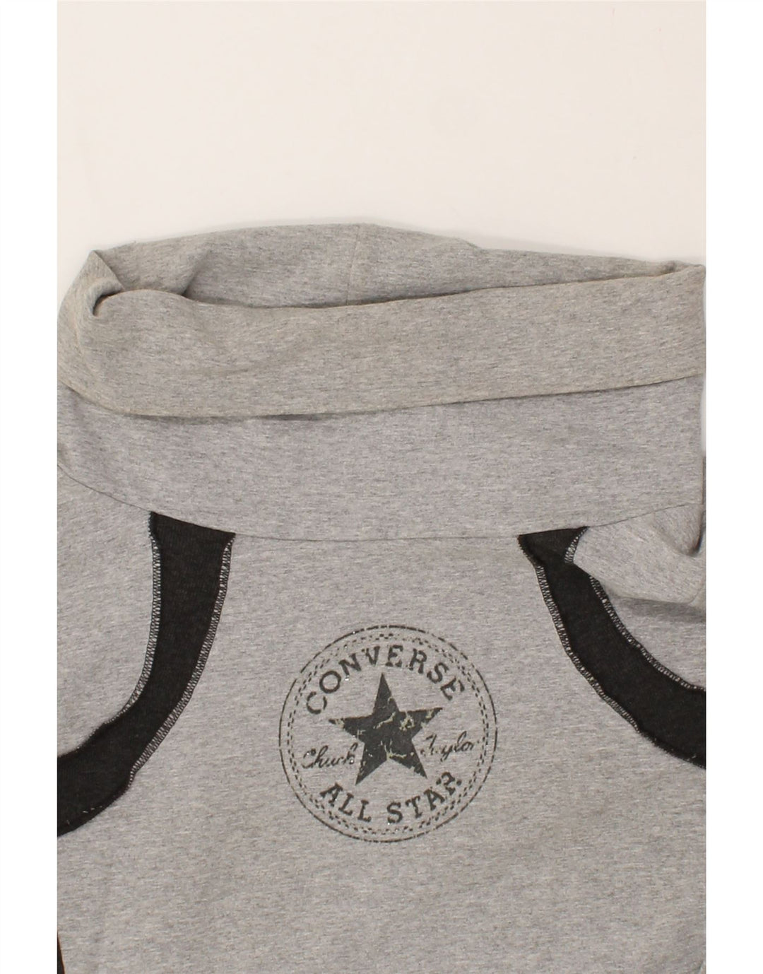 CONVERSE Womens Graphic Roll Neck Sweatshirt Jumper UK 10 Small  Grey Vintage Converse and Second-Hand Converse from Messina Hembry 