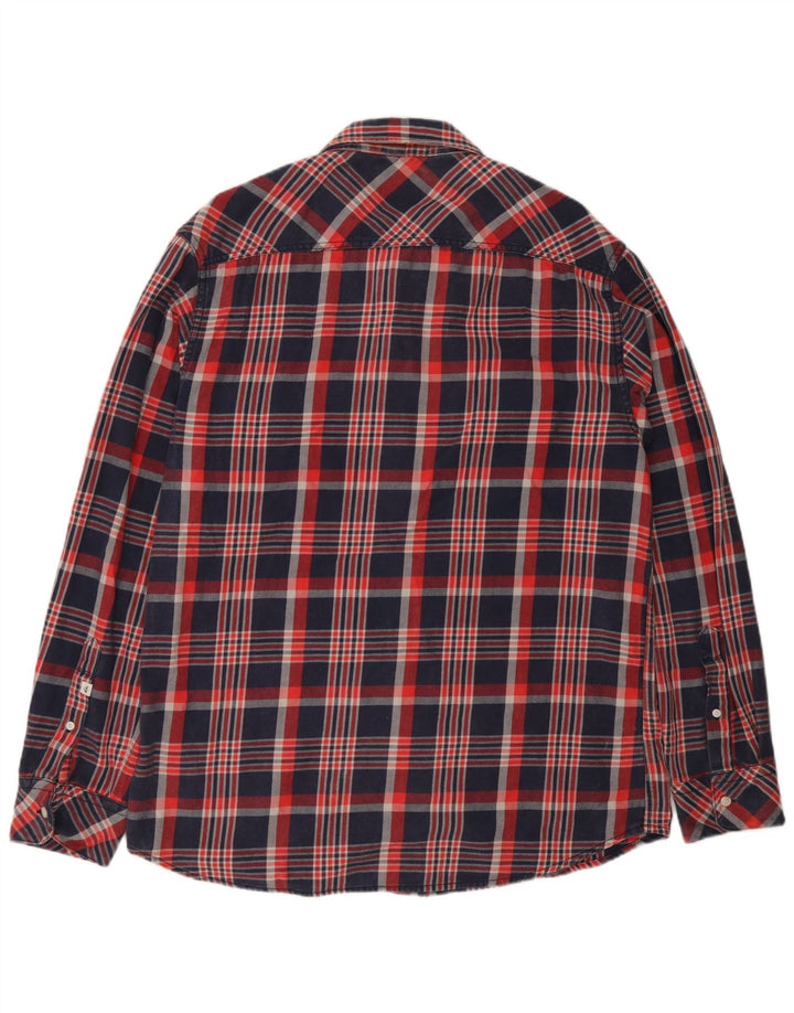 Camicia Quiksilver da uomo in flanella vestibilità regolare, cotone a quadri rossi grandi