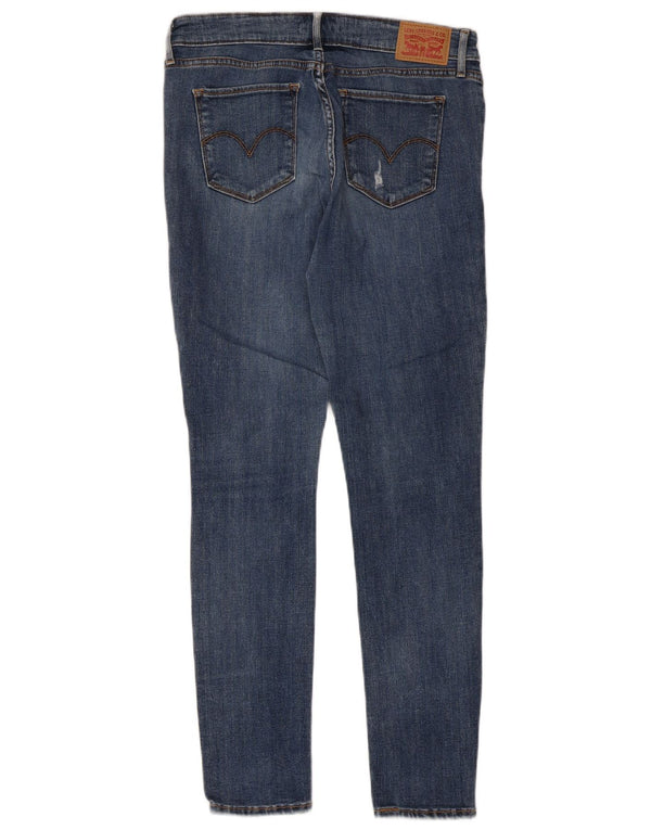Levi's Womens 711 Distressed Skinny Jeans W28 L30 Blue Cotton