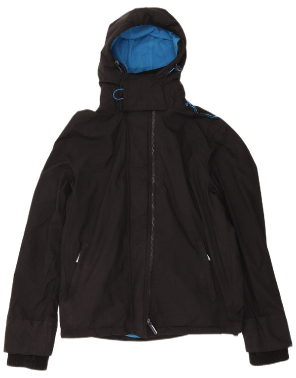 Giacca a vento con cappuccio da uomo Superdry Windcheater UK 42 XL nylon nero