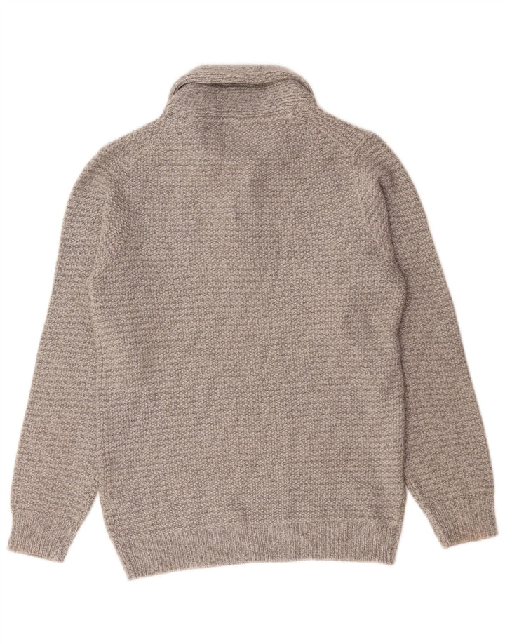 Maglione maglione collo alto da uomo Marks & Spencer piccolo acrilico grigio