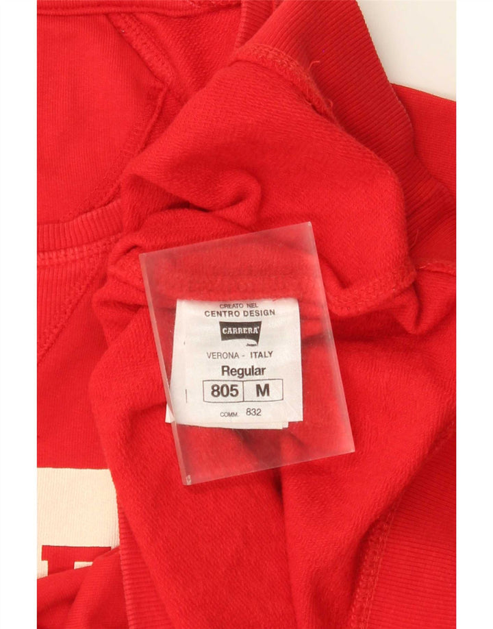 Felpa da uomo con vestibilità regolare grafica Carrera, cotone rosso medio