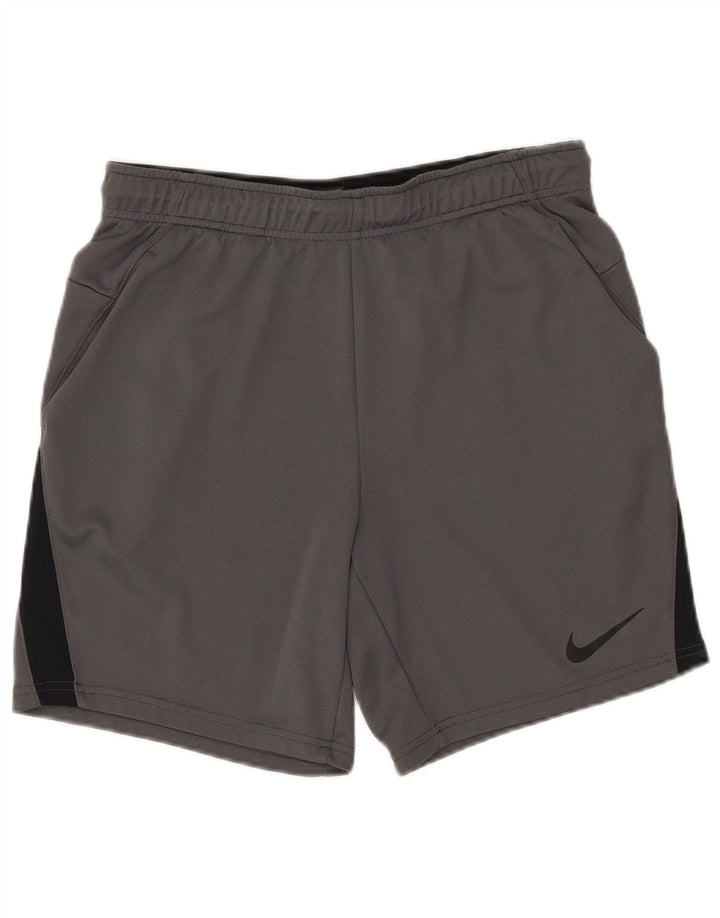 Pantaloncini sportivi Nike Dri Fit da uomo in poliestere color block grigio medio