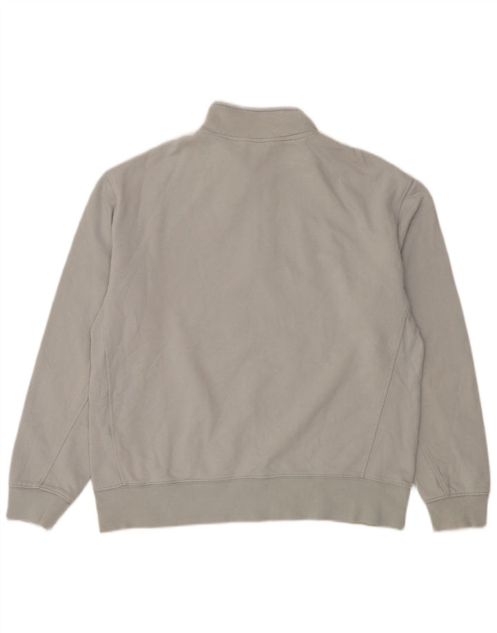 Felpa oversize con collo e zip da donna Zara, maglione UK 14, cotone grigio medio