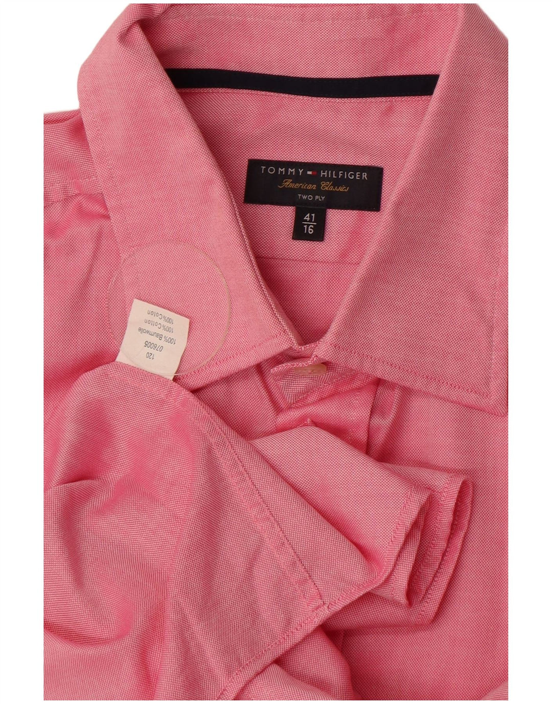 Camicia da uomo Tommy Hilfiger taglia 41 16 grande cotone rosa