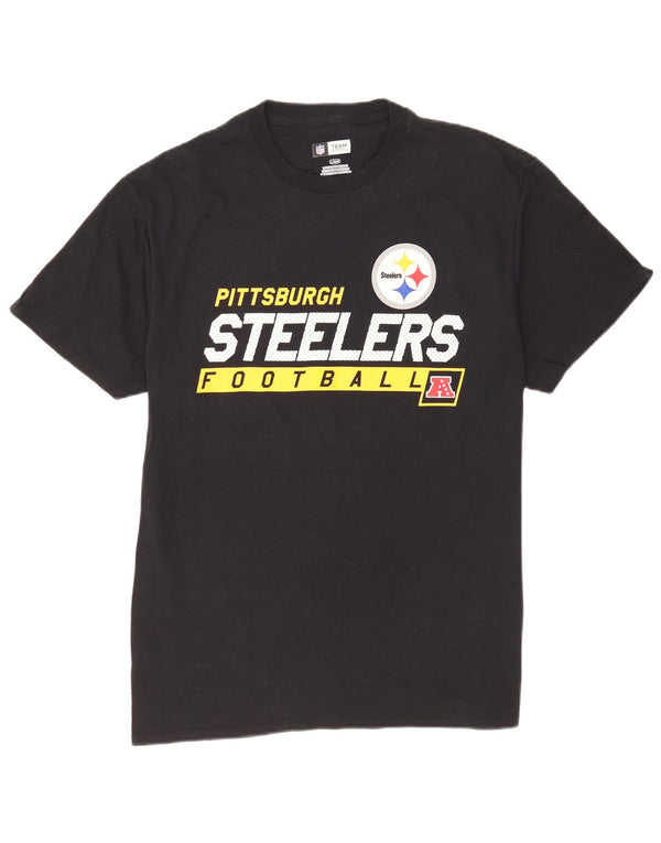 T-shirt grafica da uomo NFL Pittsburgh Steelers Top grande in cotone nero