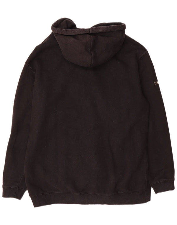 Maglione con cappuccio e zip grafica da uomo Superdry grande in cotone nero
