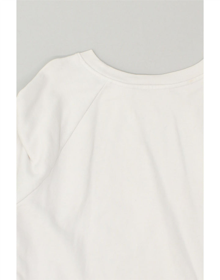 LEVI'S Womens Graphic Sweatshirt Jumper UK 10 Small White Cotton | Vintage Levi's | Thrift | Second-Hand Levi's | Used Clothing | Messina Hembry 