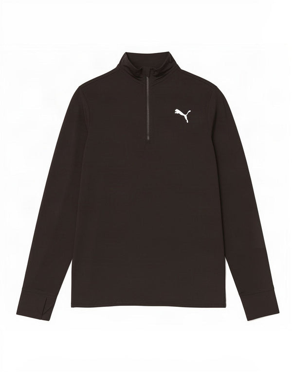 Puma Mens Zip Neck Pullover Tracksuit Top Medium Black Polyester