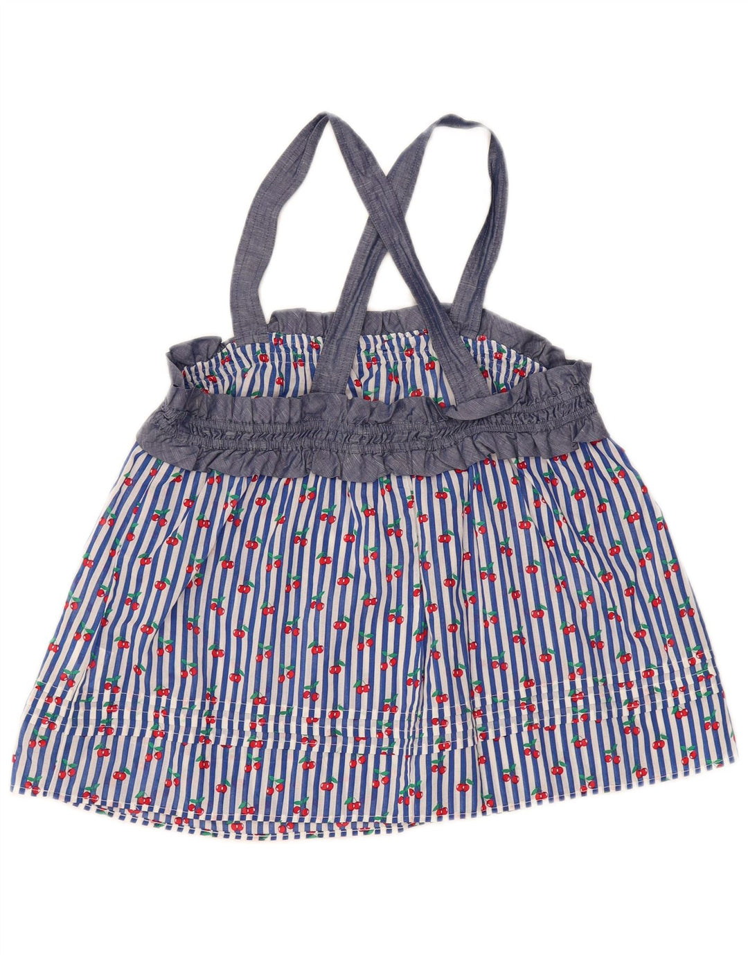 Canotta corta da donna Benetton UK 14 Cotone a righe blu medio