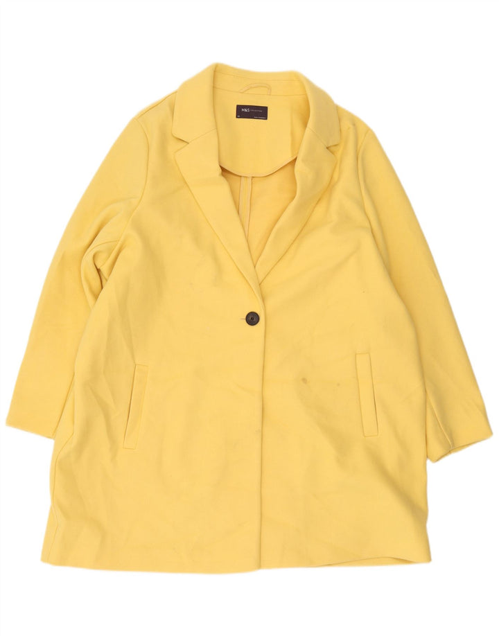 Soprabito da donna Marks & Spencer UK 24 4XL cotone giallo