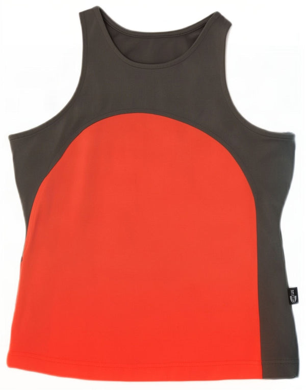 Canotta corta Adidas Bambina Climalite 15-16 anni Poliammide color block grigio