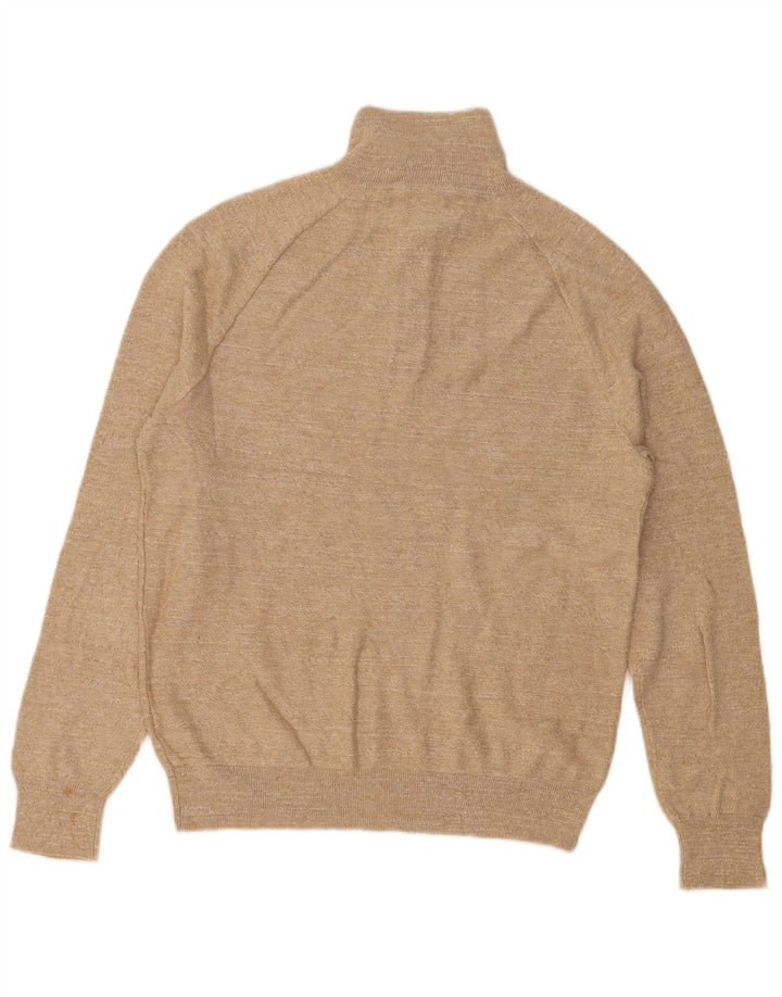 J. Crew Maglione da uomo con zip e collo piccolo in cotone beige
