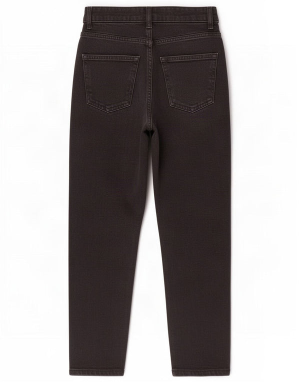 Jeans affusolati a vita alta mamma da donna Topshop W25 L26 cotone nero