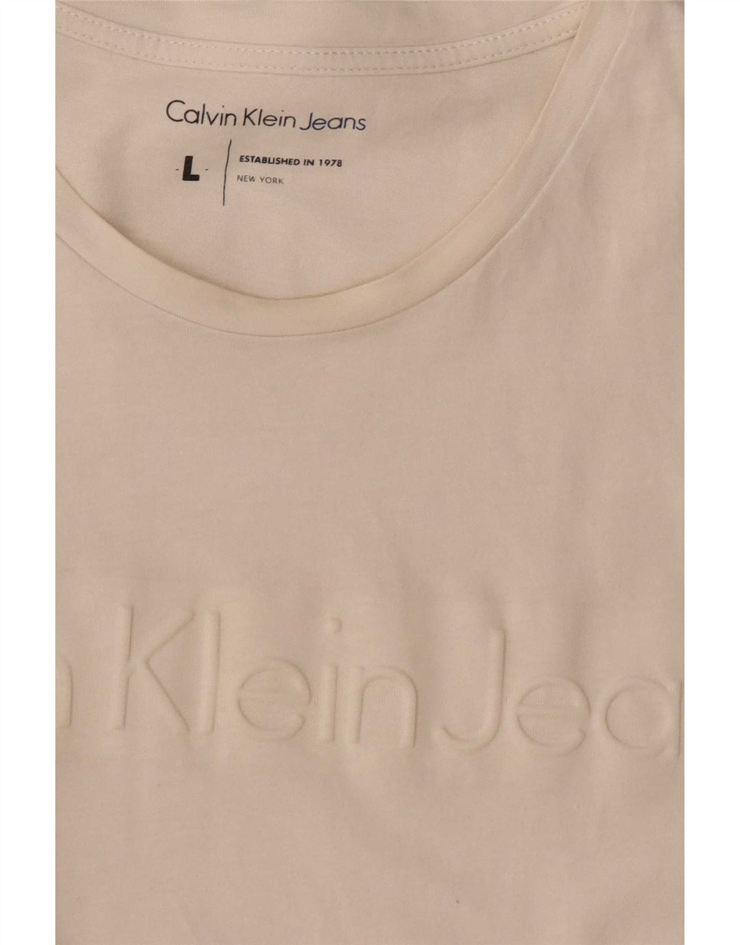 Calvin Klein Jeans T-shirt grafica da uomo grande bianca