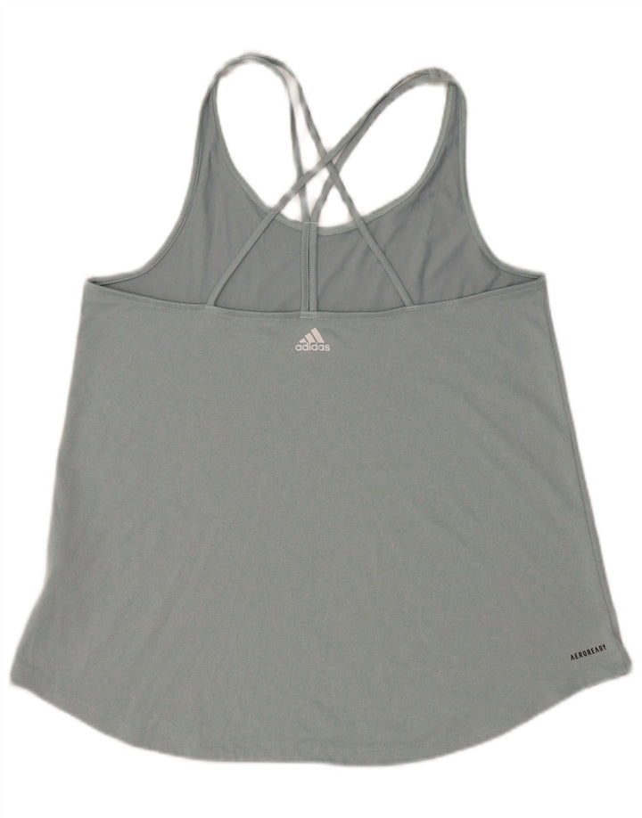 Canotta Adidas Aeroready da donna UK 14 grande poliestere grigio