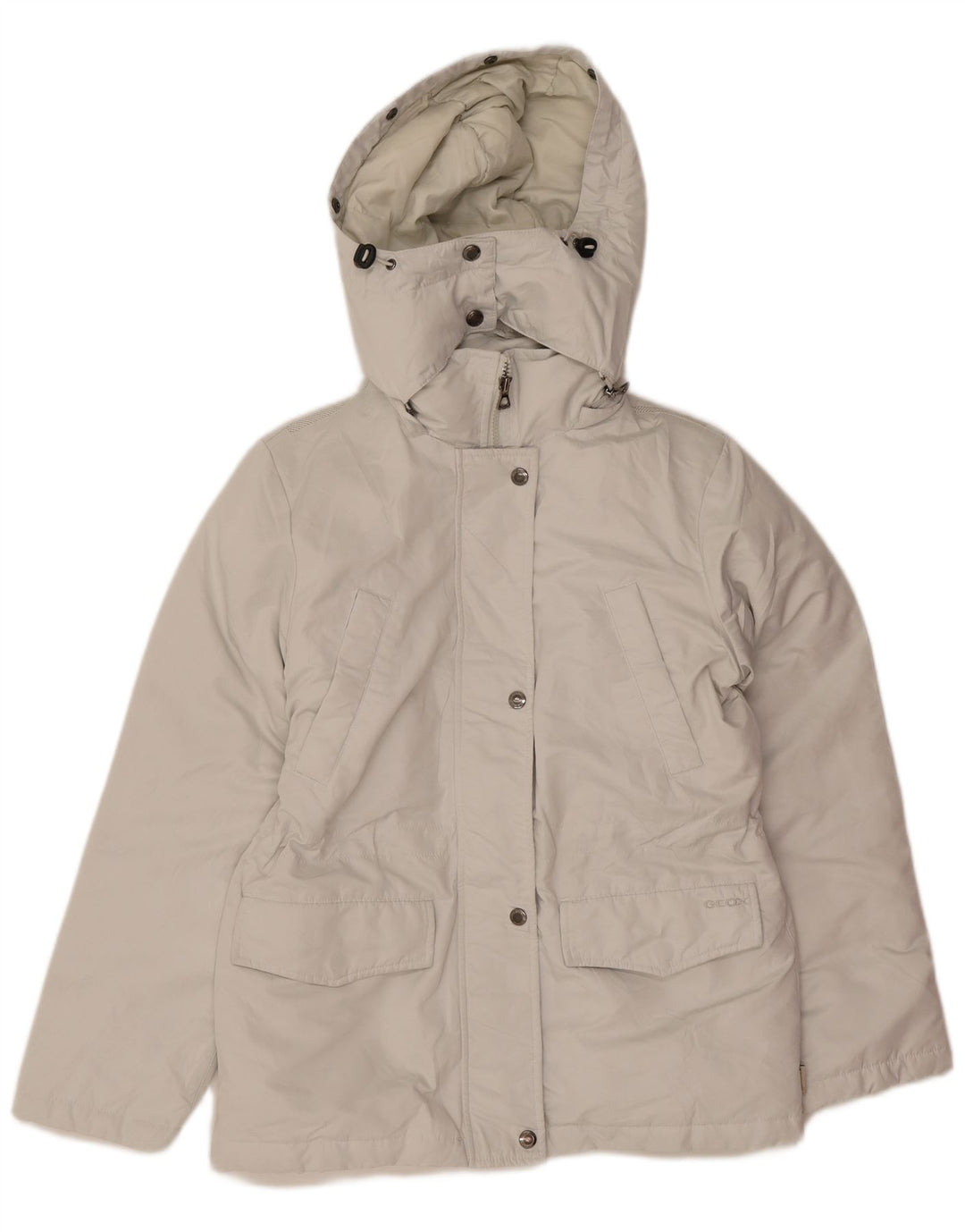 Giacca imbottita oversize con cappuccio da donna Geox UK 6 XS poliestere bianco