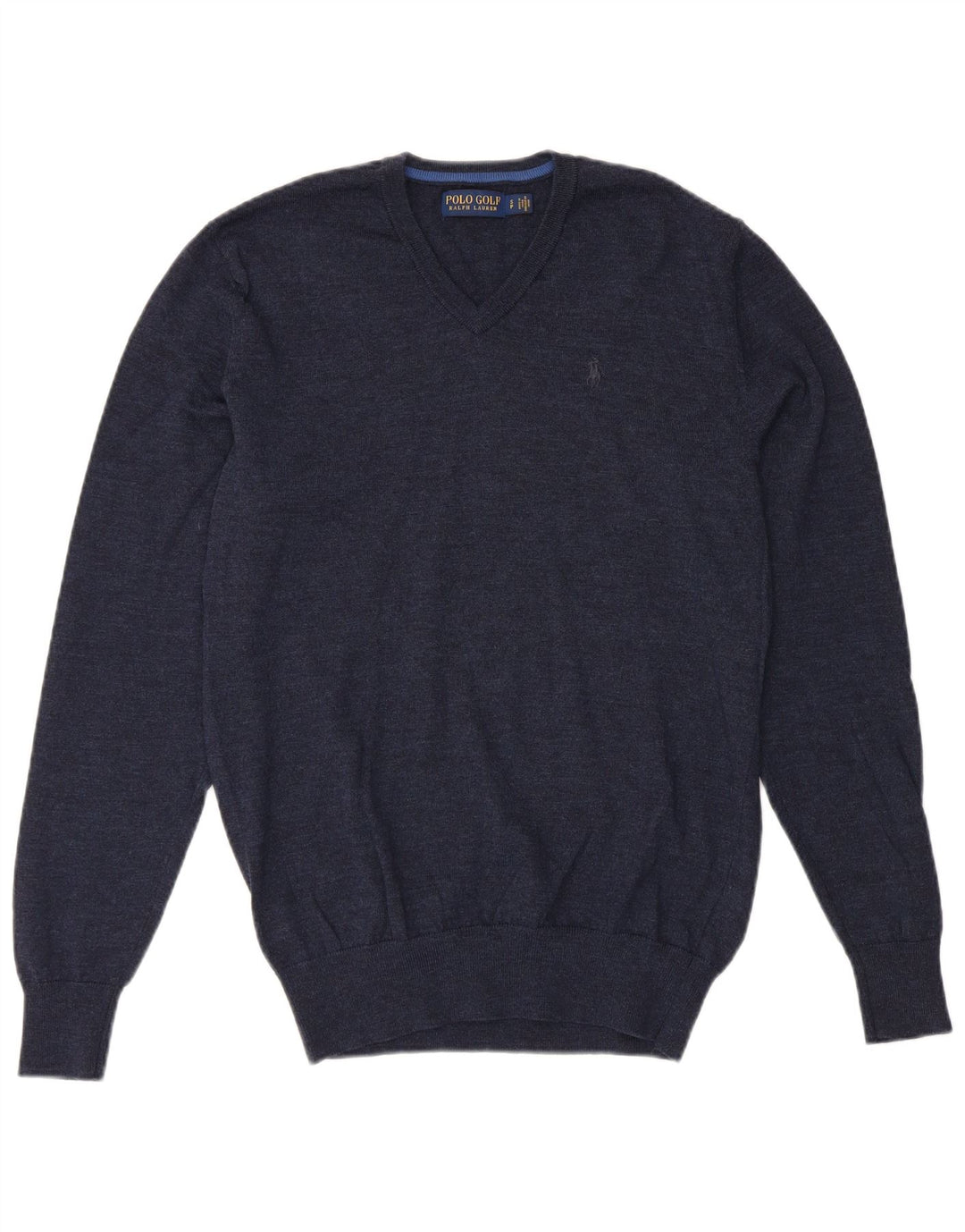 POLO RALPH LAUREN Maglione da uomo con scollo a V piccolo in lana merino blu navy