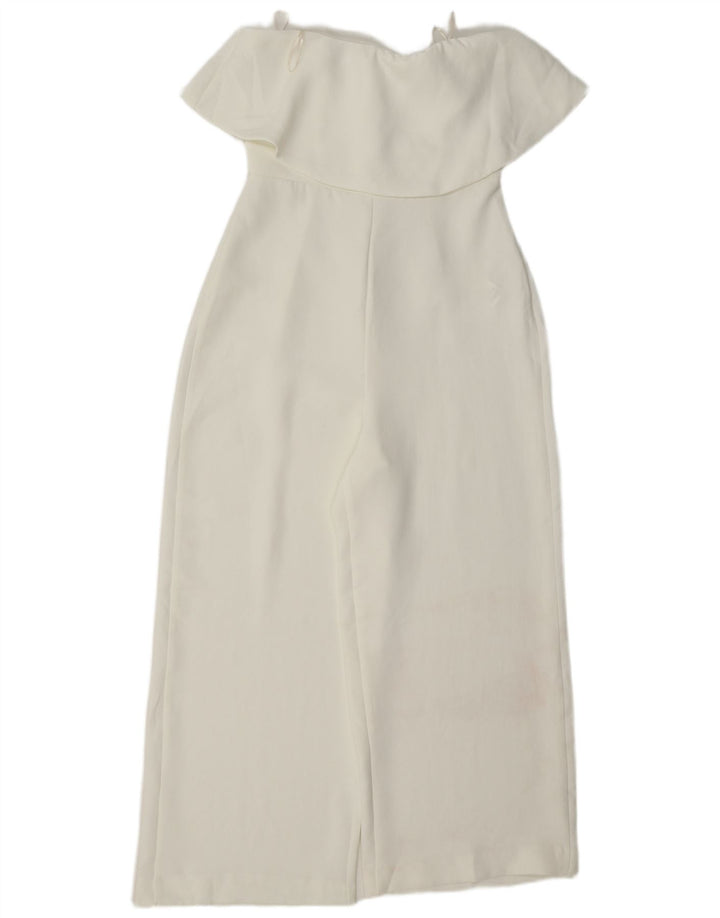 Tuta senza spalline da donna Zara UK 8 Small Poliestere bianco