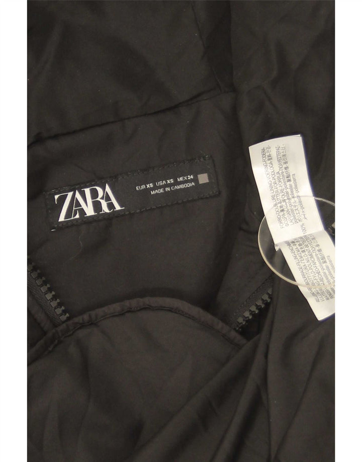 Giacca trapuntata oversize con cappuccio da donna Zara UK 6 XS poliestere nero