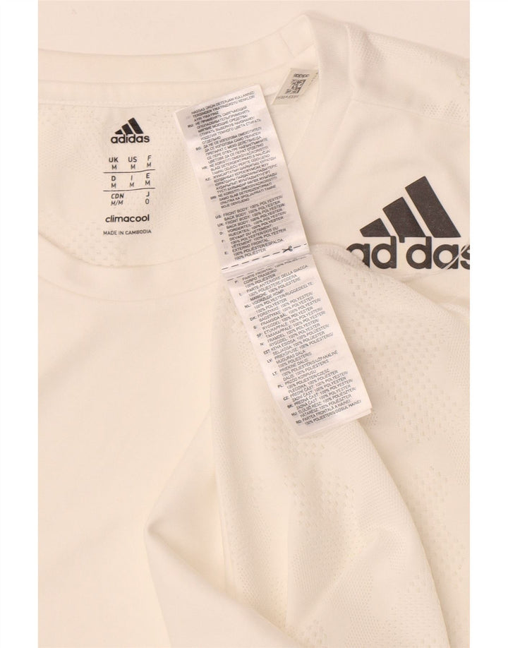 T-shirt da uomo Adidas Top in poliestere bianco medio