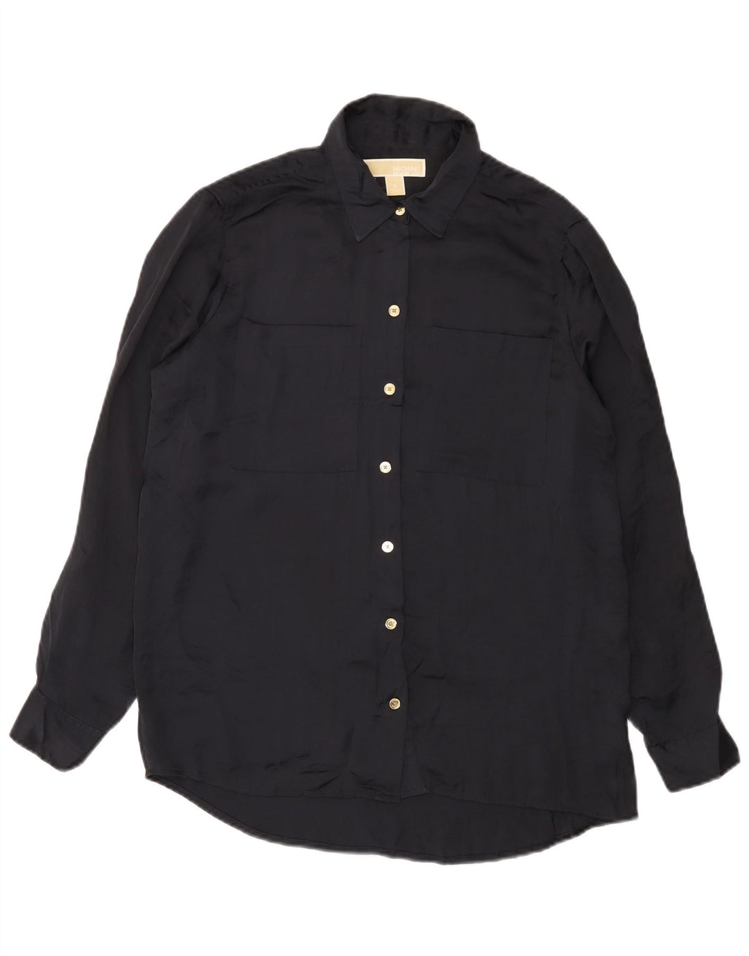 MICHAEL KORS Camicia oversize lunga da donna UK 10 Small Poliestere nero