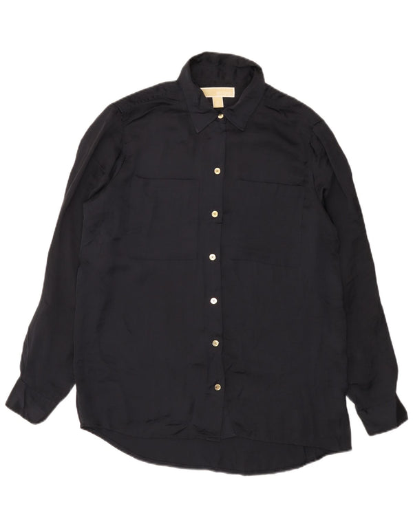 MICHAEL KORS Camicia oversize lunga da donna UK 10 Small Poliestere nero